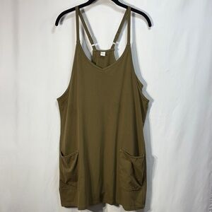 ♣️ Olive knit  Mini Dress with shorts and Pockets